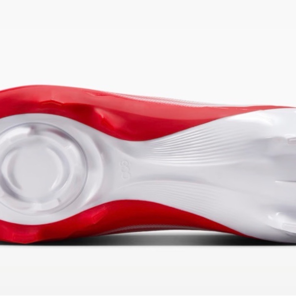 Nike Men's Dynamic Red and White vapor speed 3 football cleats - Picture 2 of 4